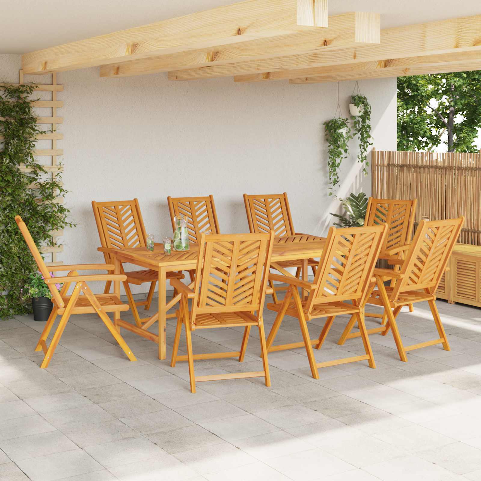 Gartenstuhl 4 pcs Braun Massivholz Akazie