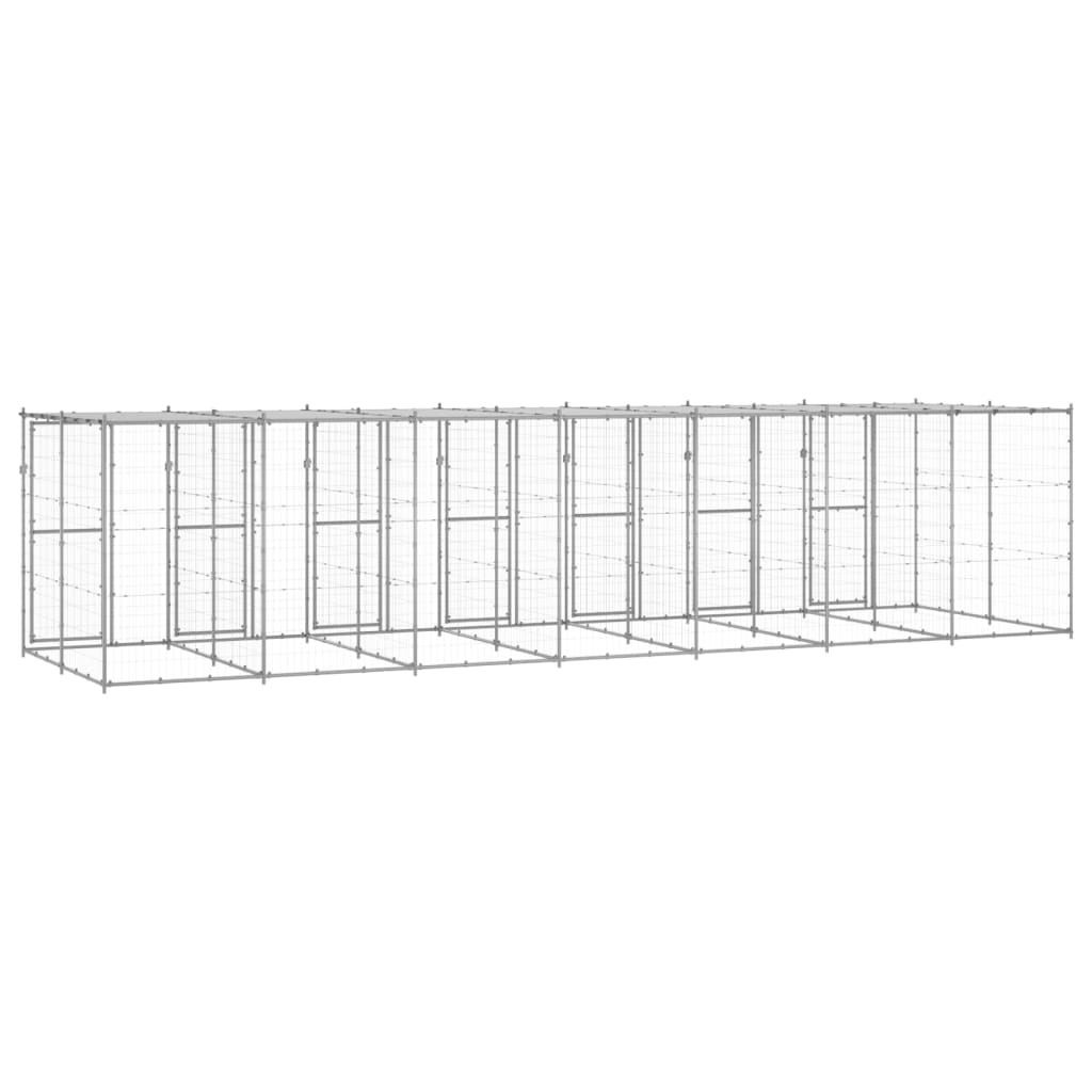 Outdoor-Hundezwinger Stahl mit Überdachung 110x220x180 cm
