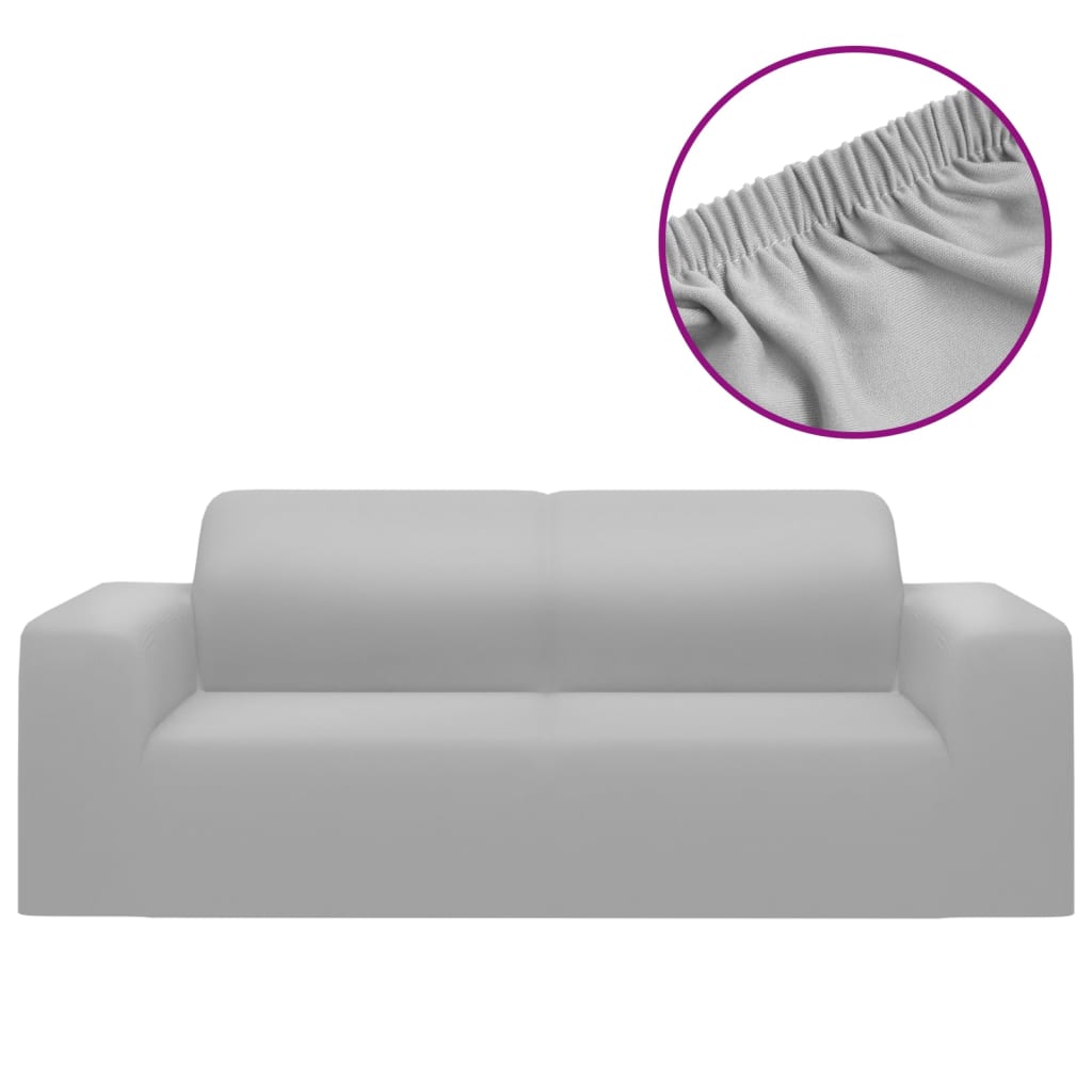 Stretch-Sofahusse Schwarz Polyester-Jersey