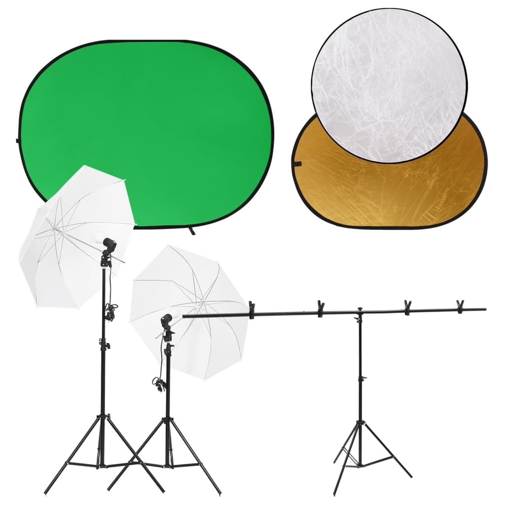 Fotostudio-Set mit Leuchten und Hintergrund