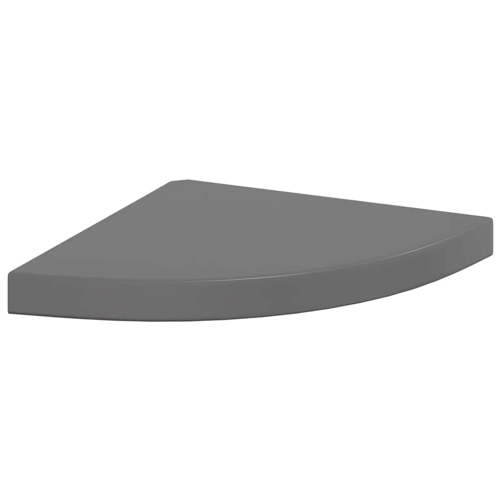 Schwebende Eckregale 2 Stk. Hochglanz-Weiß 25x25x3,8 cm MDF