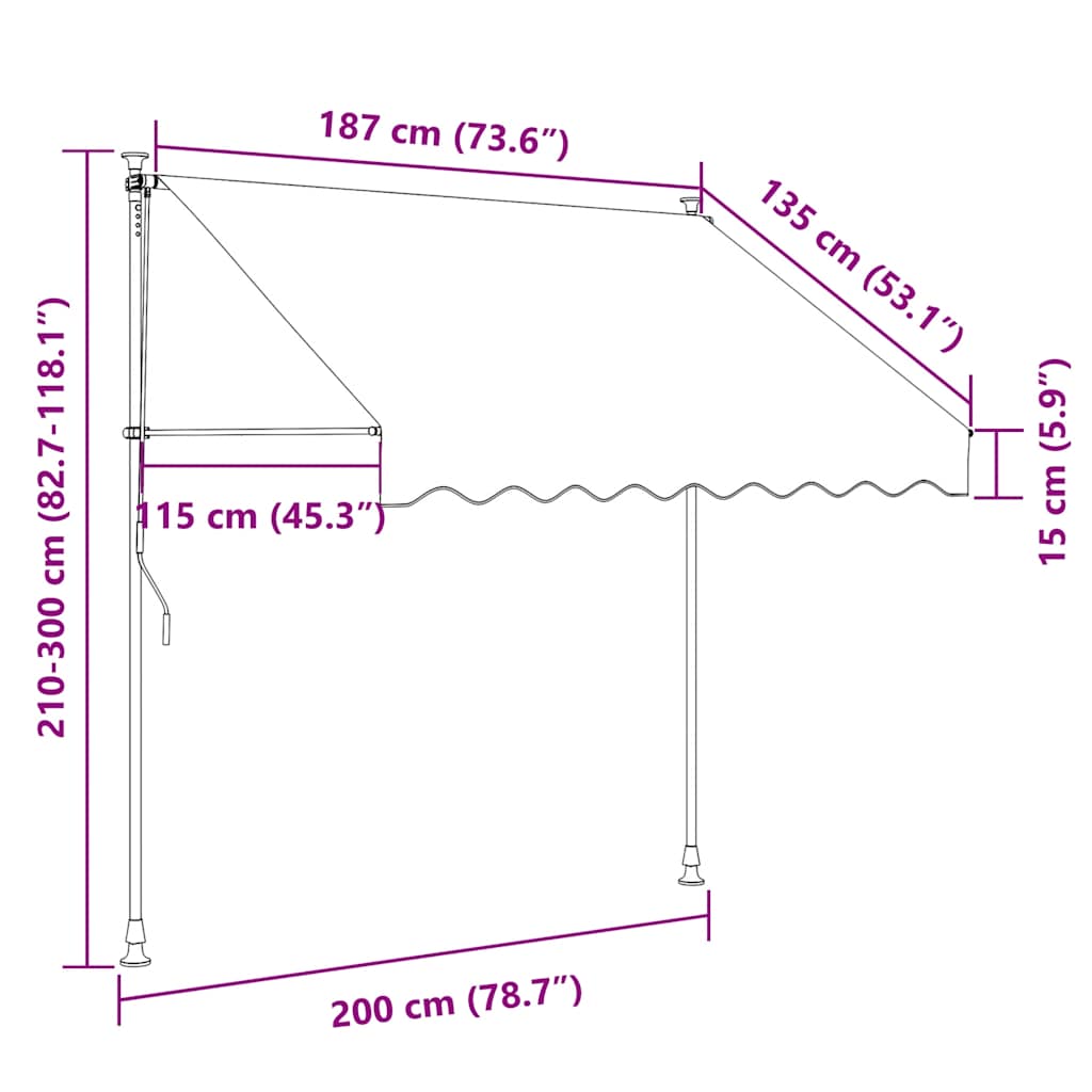 Einziehbare Markise Handbetrieben 150 cm Anthrazit