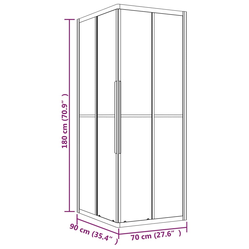 Duschkabine ESG 80x70x180 cm