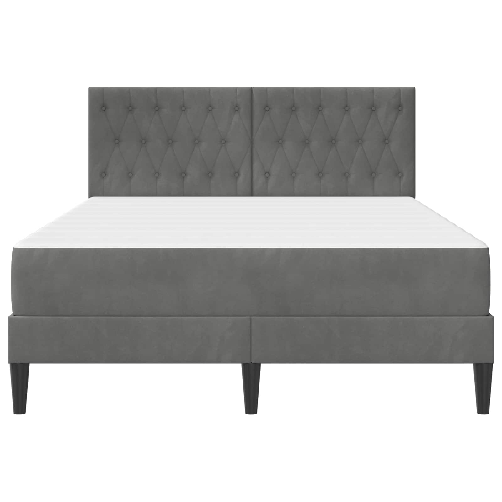 Bettgestell mit Matratze mit Kopfteil Hellgrau 80 x 200 cm Samt