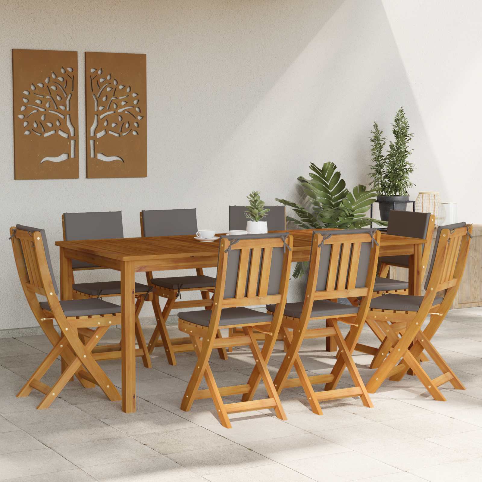 Außen Bistro-Stühle 6 pcs Natur Massivholz Akazie