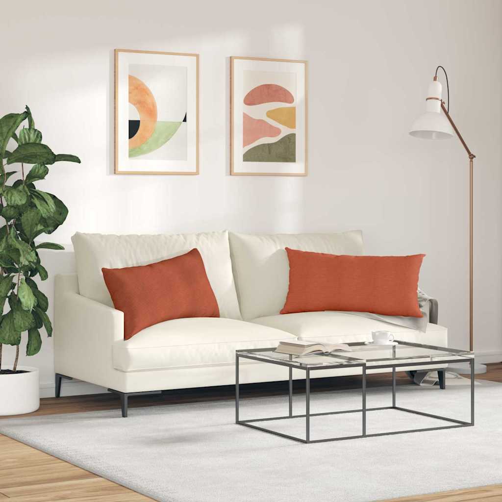 Sofakissen 2 Stück Hellgrau 50 x 30 cm Cordstoff