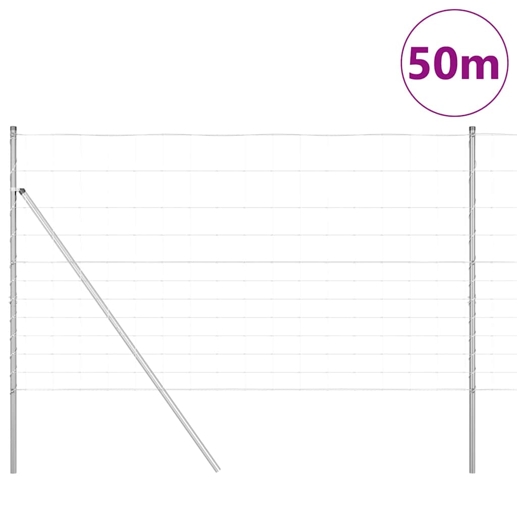 Ground Fix Geschweißter Drahtzaun 25 x 0,8 m Silber Netz