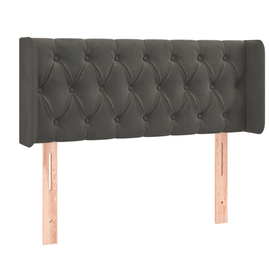 Kopfteil mit Ohren Dunkelblau 93x16x78/88 cm Samt