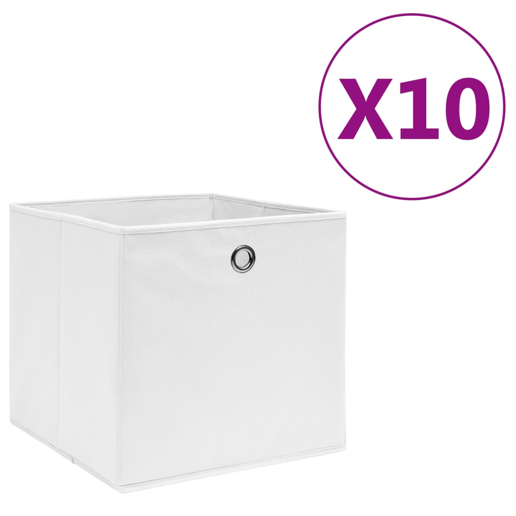 Aufbewahrungsboxen mit Deckeln 10 Stk. 28x28x28 cm Schwarz