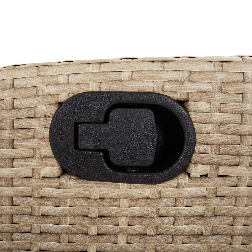 Gartensessel Verstellbar mit Kissen Schwarz Poly Rattan