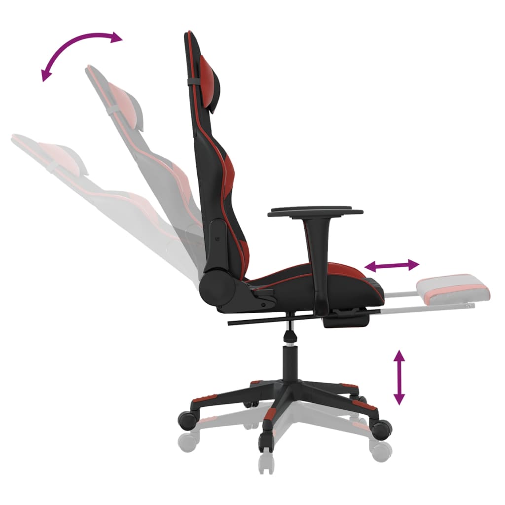 Gaming-Stuhl mit Massagefunktion Schwarz und Blau Kunstleder