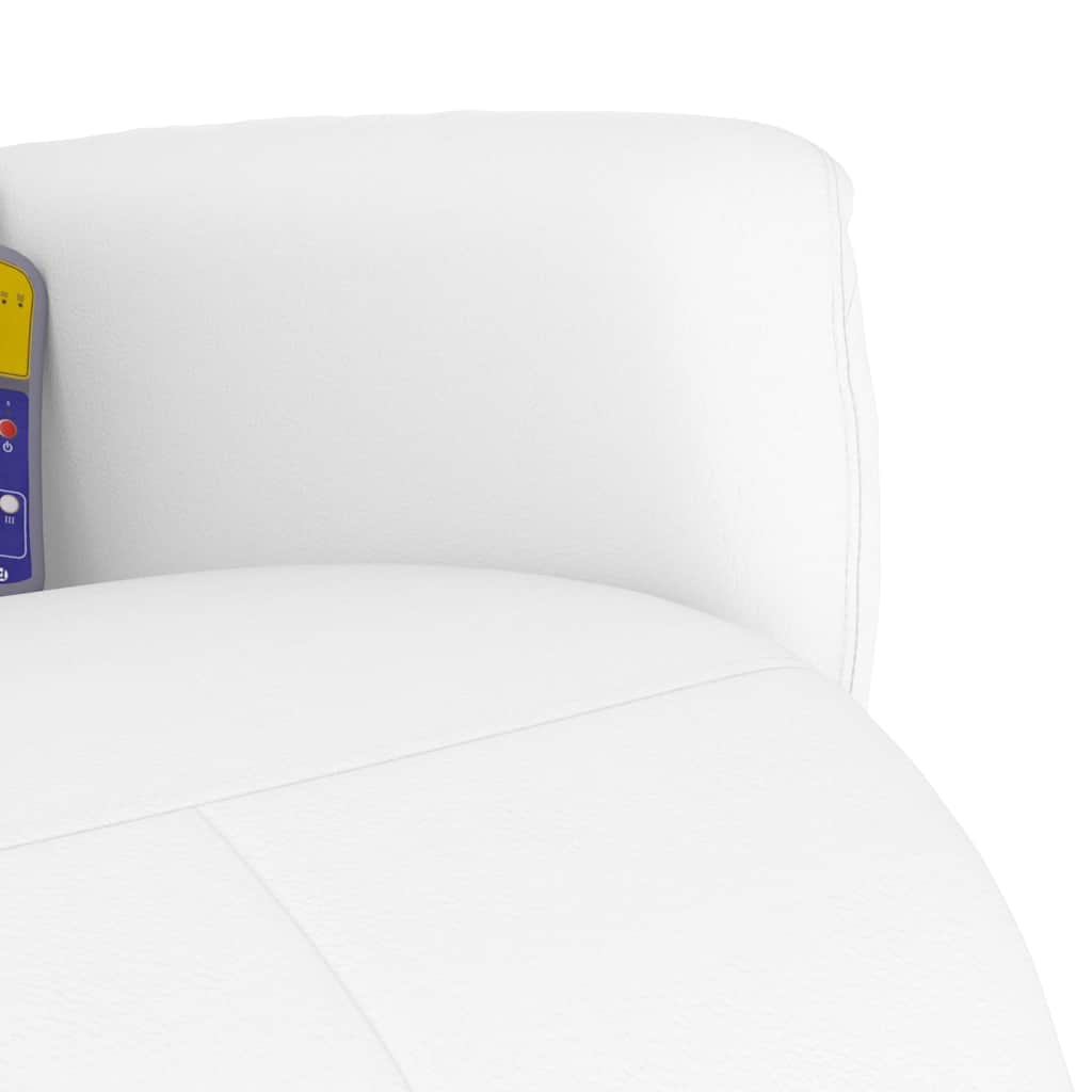Massagesessel mit Fußteil Creme Kunstleder
