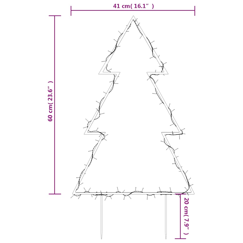 Weihnachtsbaum mit Erdspießen und 115 LEDs 90 cm