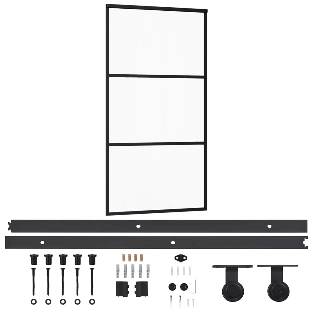 Schiebetür mit Beschlag ESG-Glas & Aluminium 76x205 cm