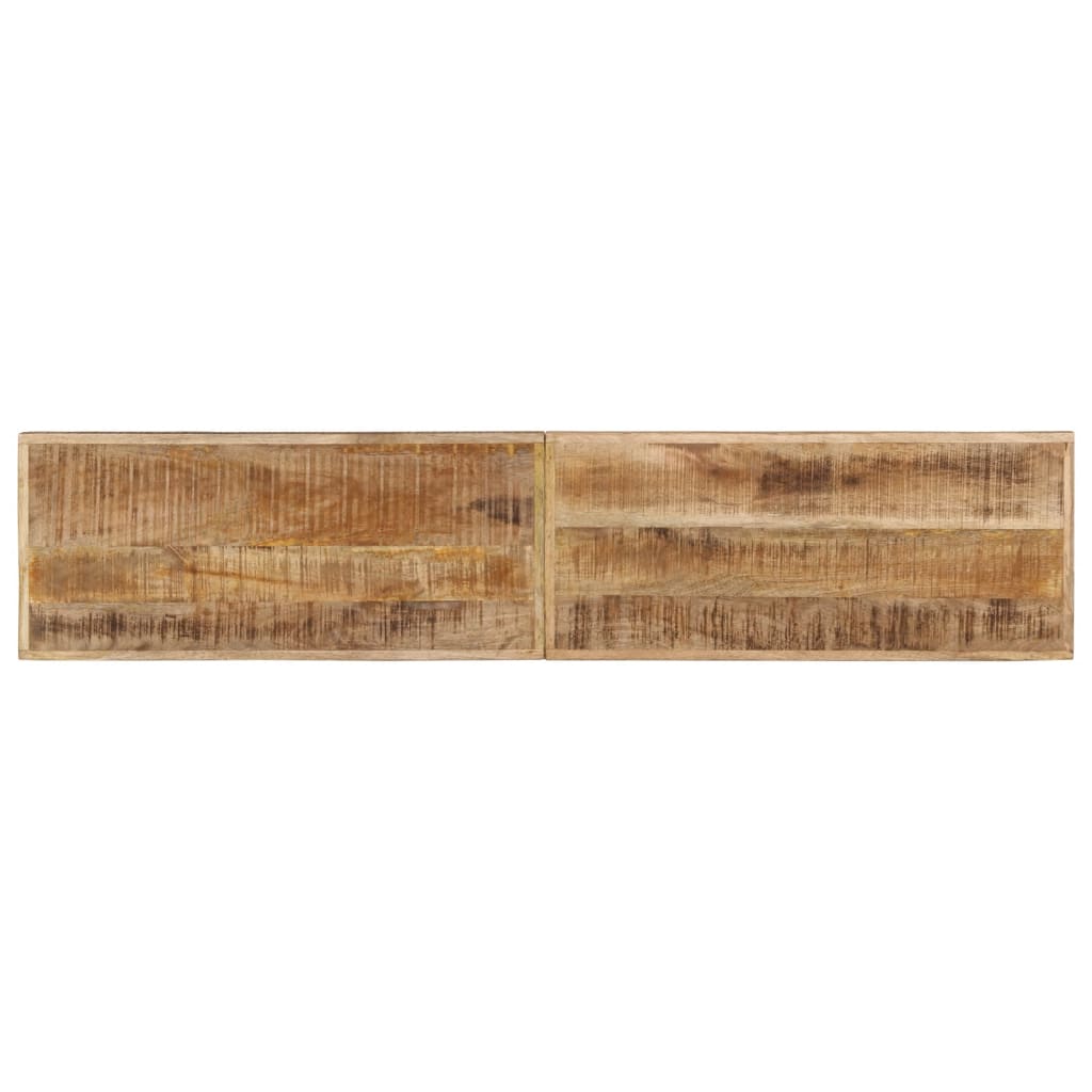 Sitzbank mit Naturkanten 110 cm Akazie Massivholz und Stahl