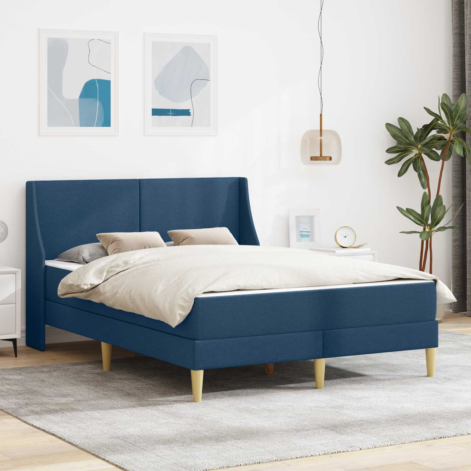 Bettgestell mit Matratze Hellgrau 80x 200 cm Polyester