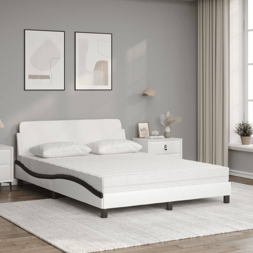 Bett mit Matratze "Dover" Schwarz 80x200 cm Kunstleder