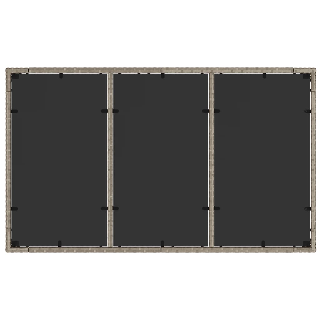Gartentisch 150x90x75 cm Hartglas und Poly Rattan Schwarz
