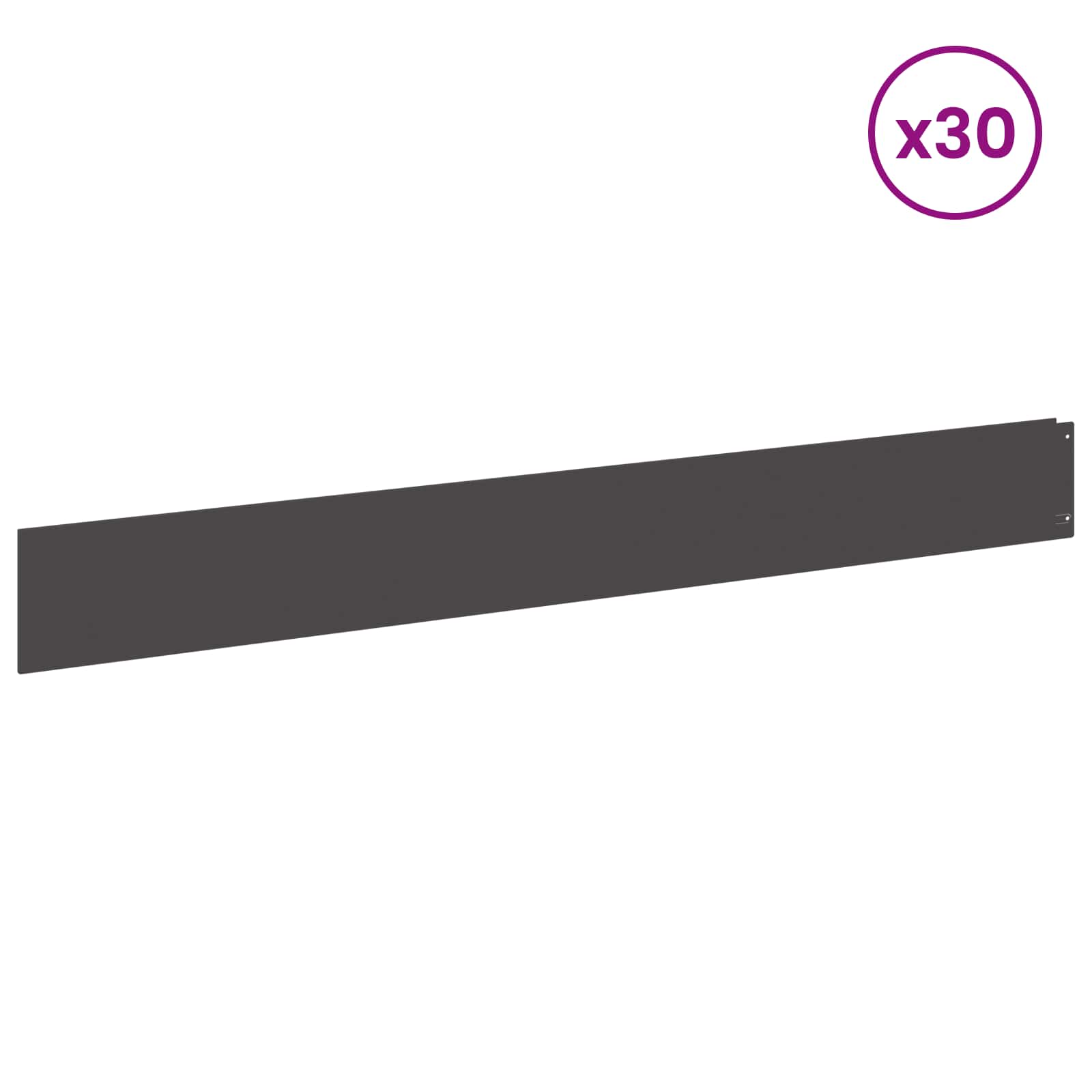 Raseneinfassung 10 pcs 100 x 12 cm Stahl Anthrazit