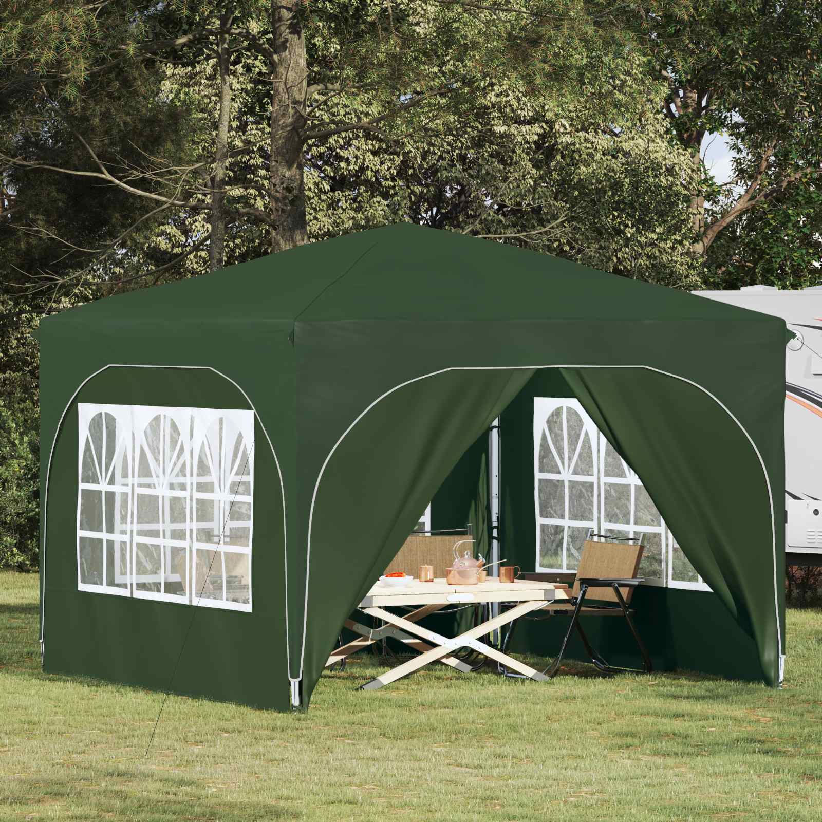 Pop-up Partyzelt 290 x 290 x 245 cm Creme