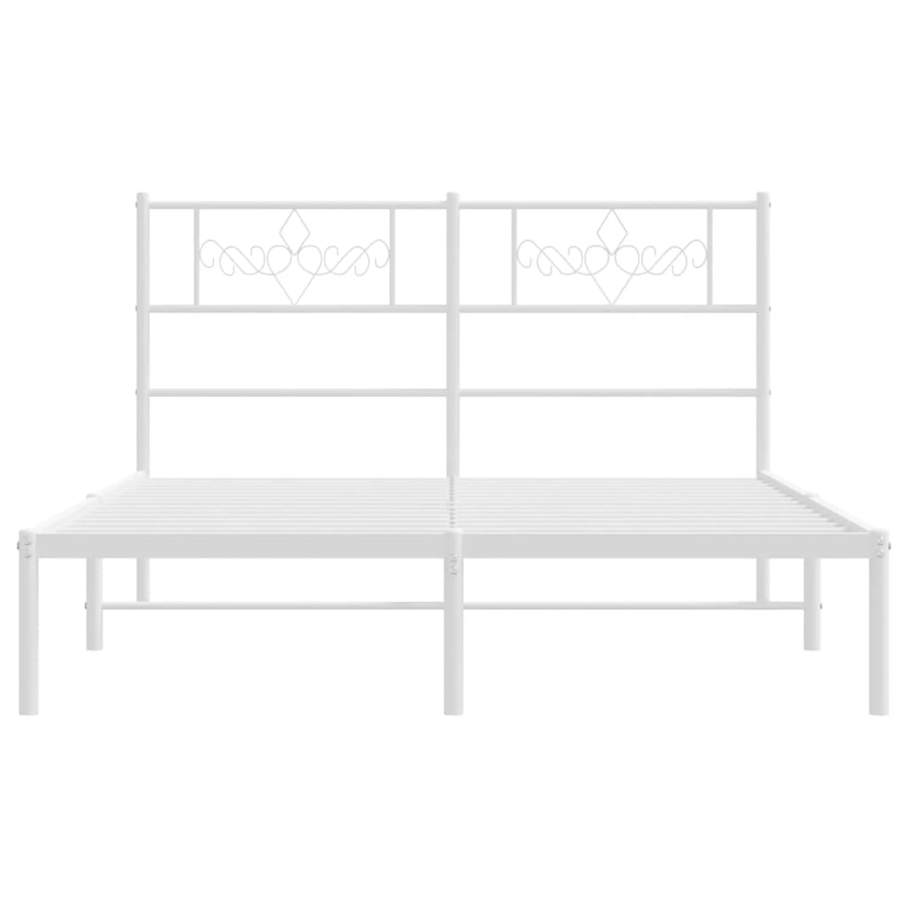 Bettgestell mit Kopfteil Metall Schwarz 100x190 cm
