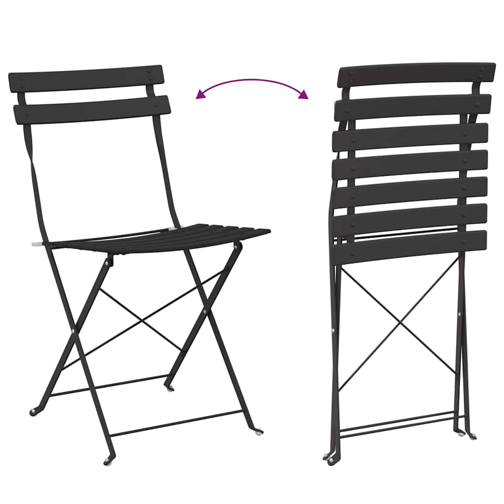 Gartenklappstuhl 2 pcs Grün 42 x 46 x 82cm Metall