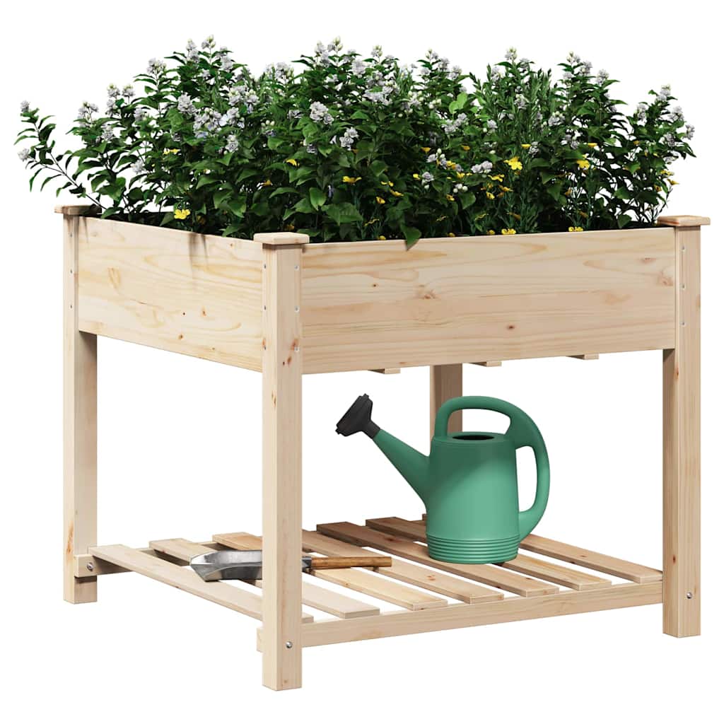 Garten-Pflanzgefäß mit Regal Beige 45 x 45 x 76,5 cm
