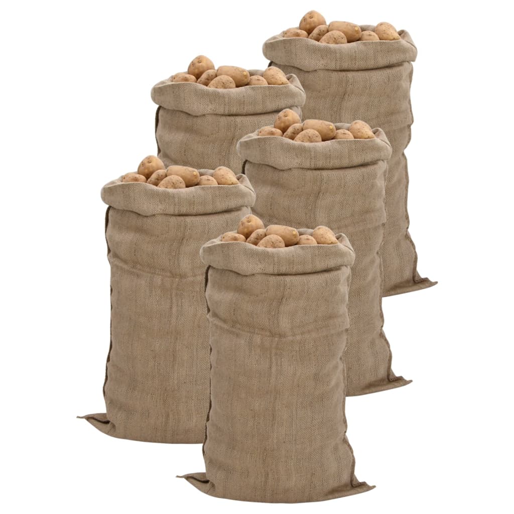 Jutesäcke 5 Stk. 60x105 cm 100% Jute 340 g/m²
