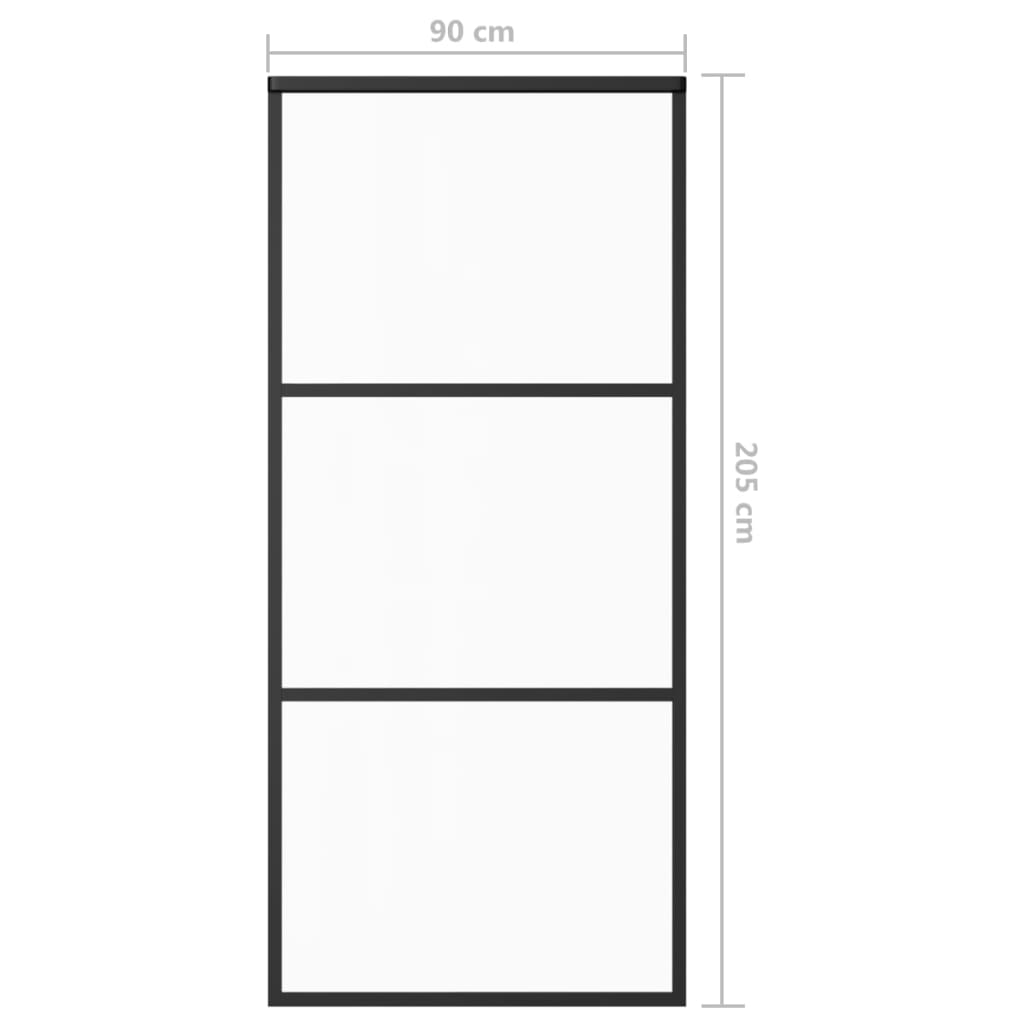 Schiebetür mit Beschlag ESG-Glas & Aluminium 76x205 cm
