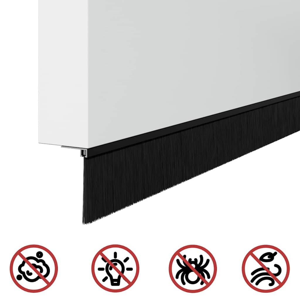 Selbstklebende Türbürstendichtungen 2 pcs Braun 100 cm