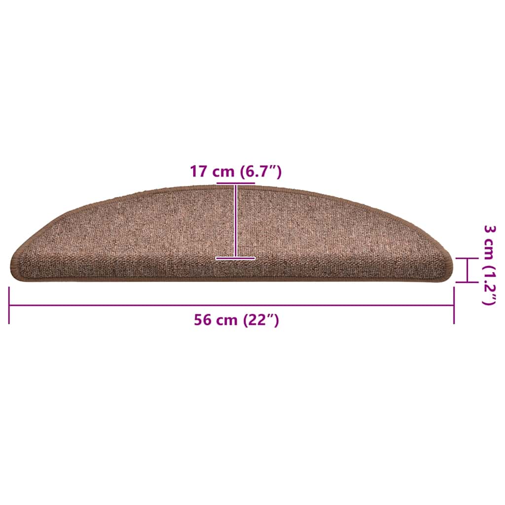 Stufenmatten 15 Stk. 56x17x3 cm Anthrazit Halbrund