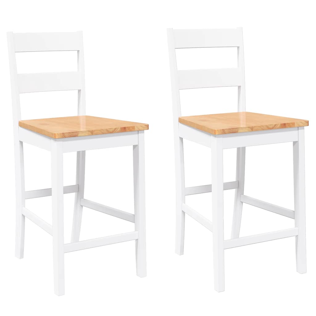 Barhocker mit Kissen 2 Stk. Braun Massivholz Gummibaum