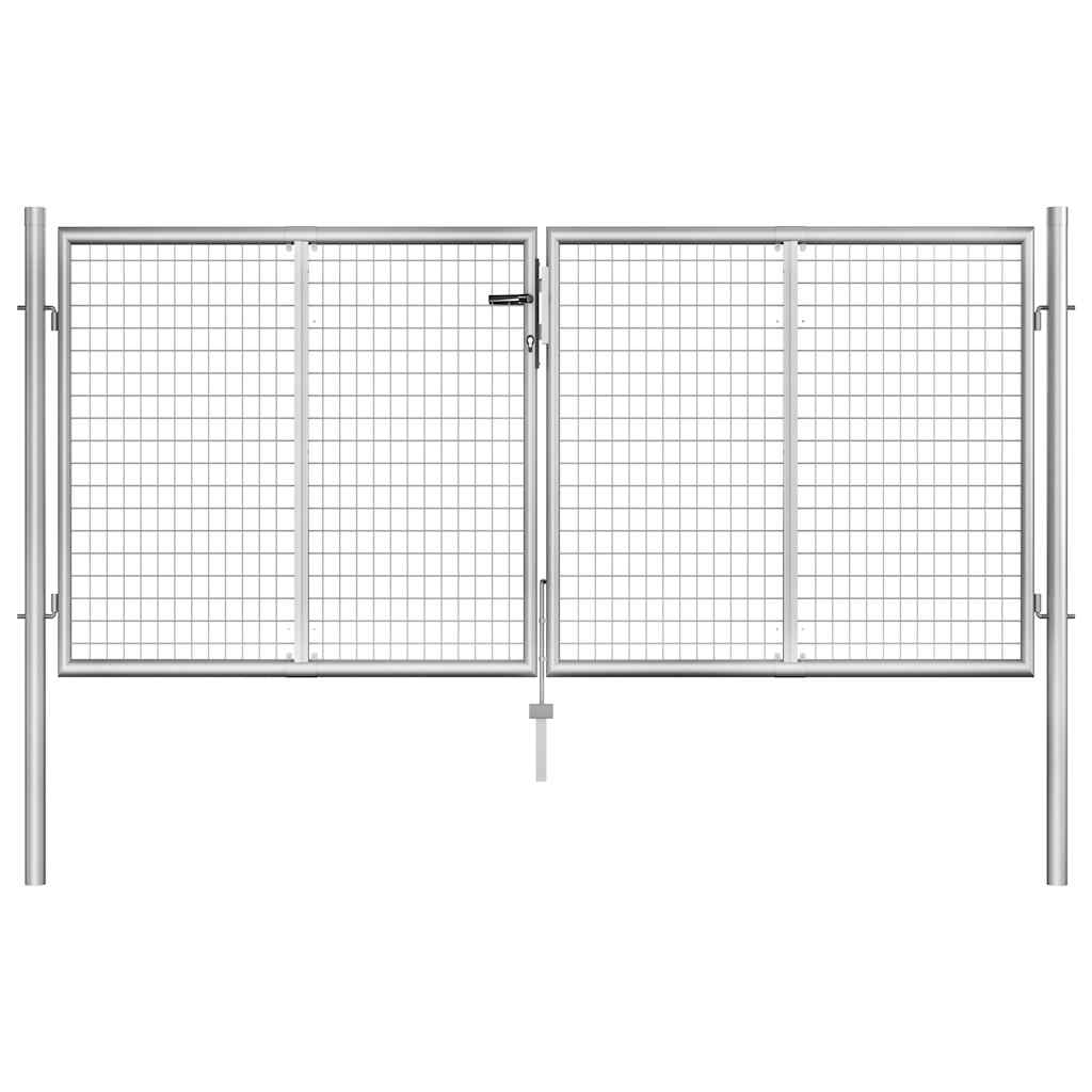 Gartentor verzinkter Stahl 100 x 75 cm Silber