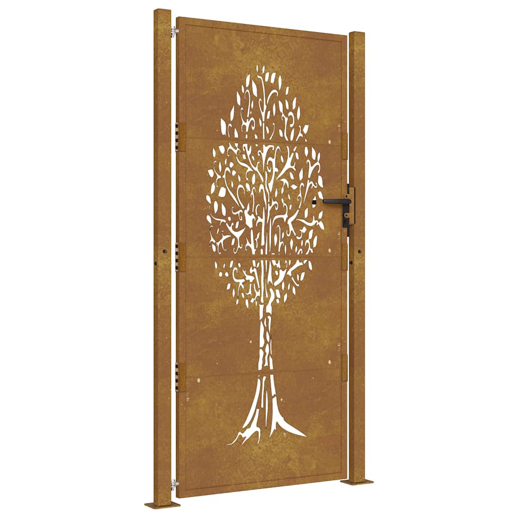 Gartentor 100x75 cm Cortenstahl Baumdesign