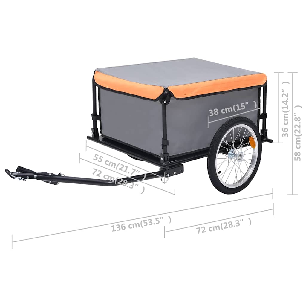 Fahrradanhänger Schwarz und Gelb 65 kg