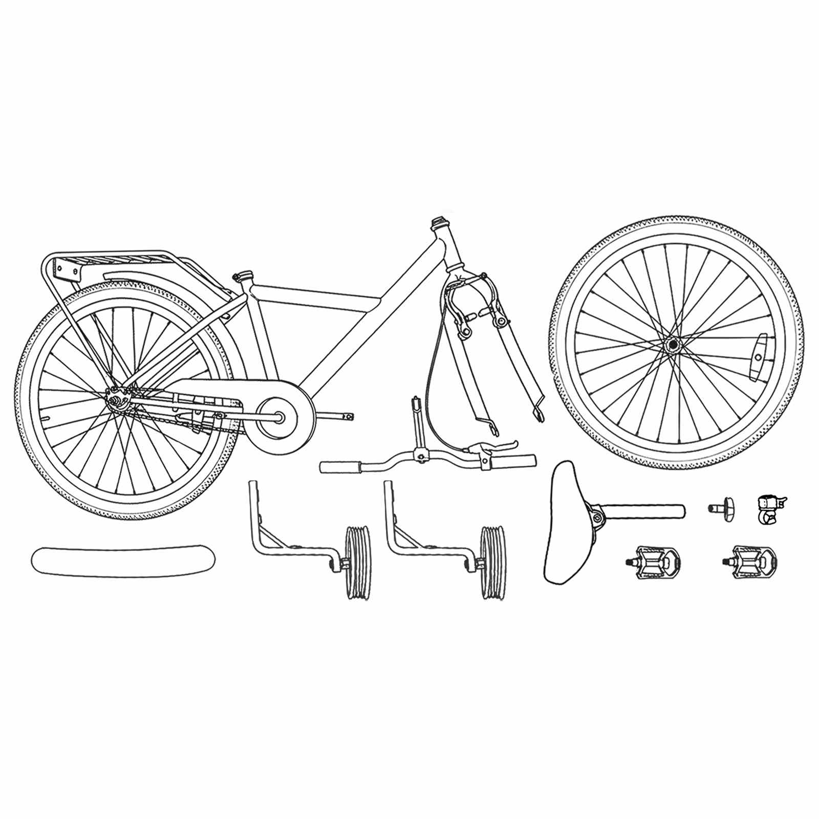 Kinderfahrrad 12 Zoll für 2-4 Jahre alt Schwarz