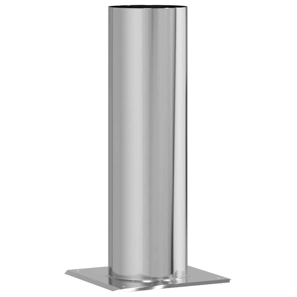 Kamin Kopf Erweiterung Silber 24 x 24 x 50 cm Edelstahl