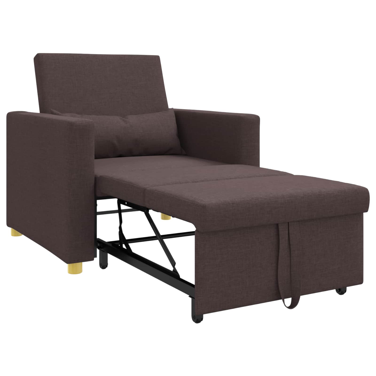Ausziehbare Schlafcouch Einzel Hellgrau 90 x 165 x 87 cm Stoff