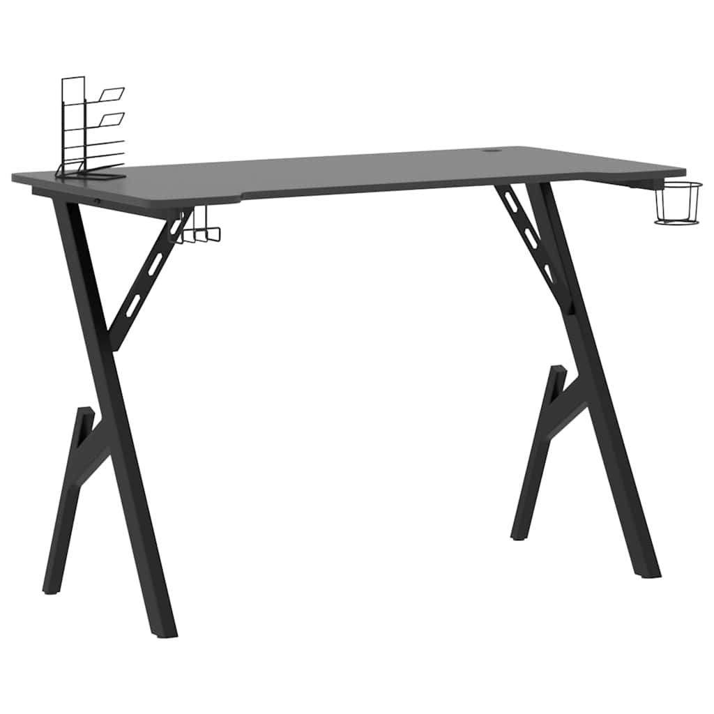 Gaming-Schreibtisch mit Y-Gestell Schwarz 90x60x75 cm