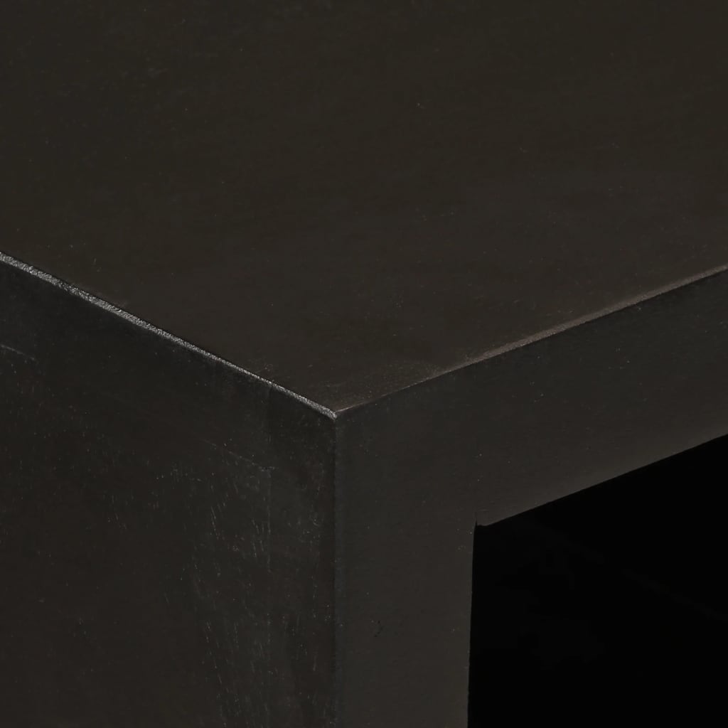 Nachttisch Schwarz 40x30x50 cm Massivholz Mango und Eisen