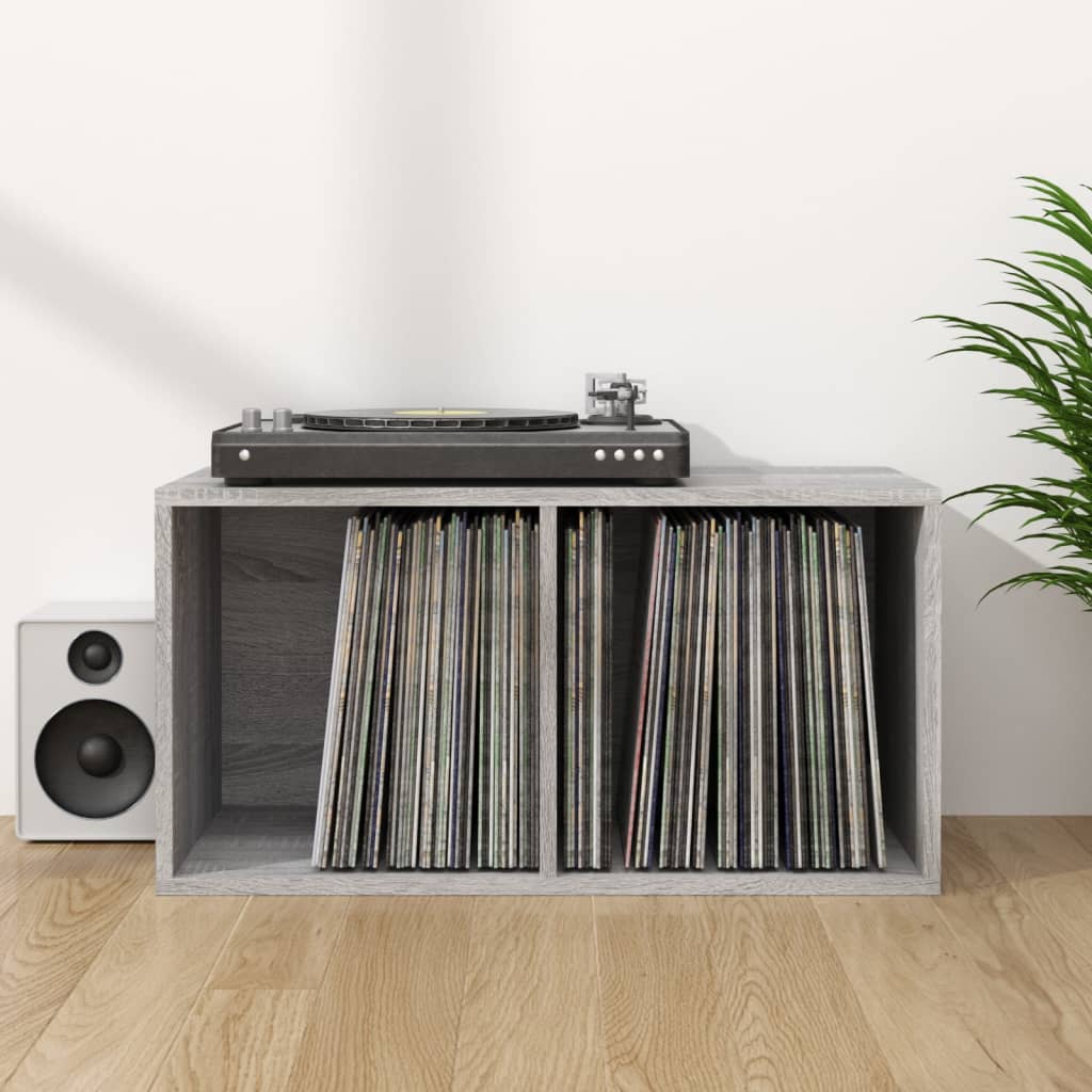 Schallplatten-Aufbewahrungsbox Weiß 71x34x36 cm Holzwerkstoff
