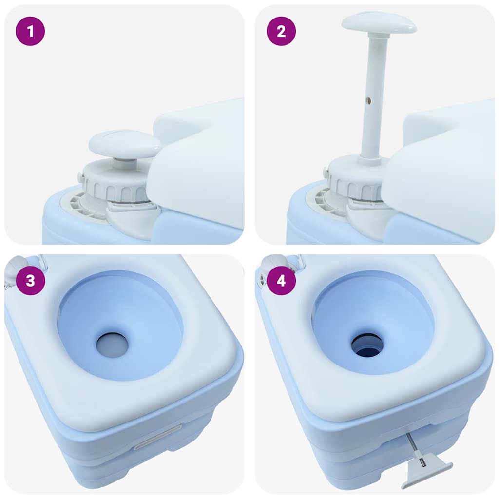 Camping-Toilette Grau 41,5 x 36,5 x 42 cm