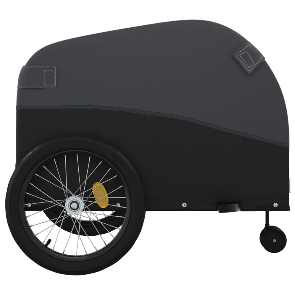 Fahrradanhänger Schwarz und Orange 30 kg Eisen