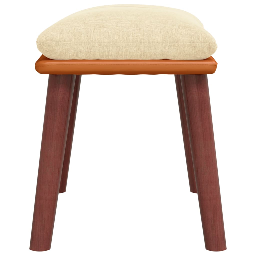 Fußhocker Hellgrau 45x29,5x35 cm Stoff und Kunstleder