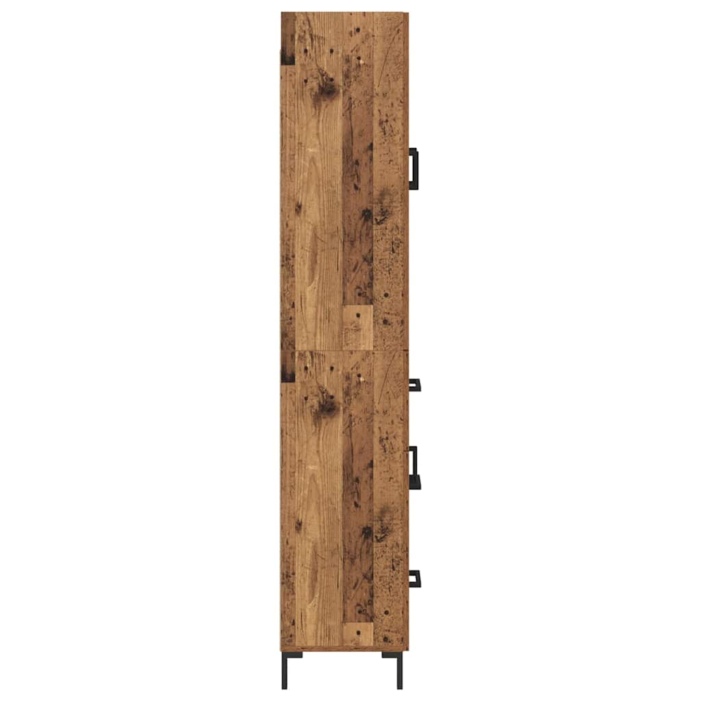Highboard Betongrau 69,5x34x180 cm Holzwerkstoff