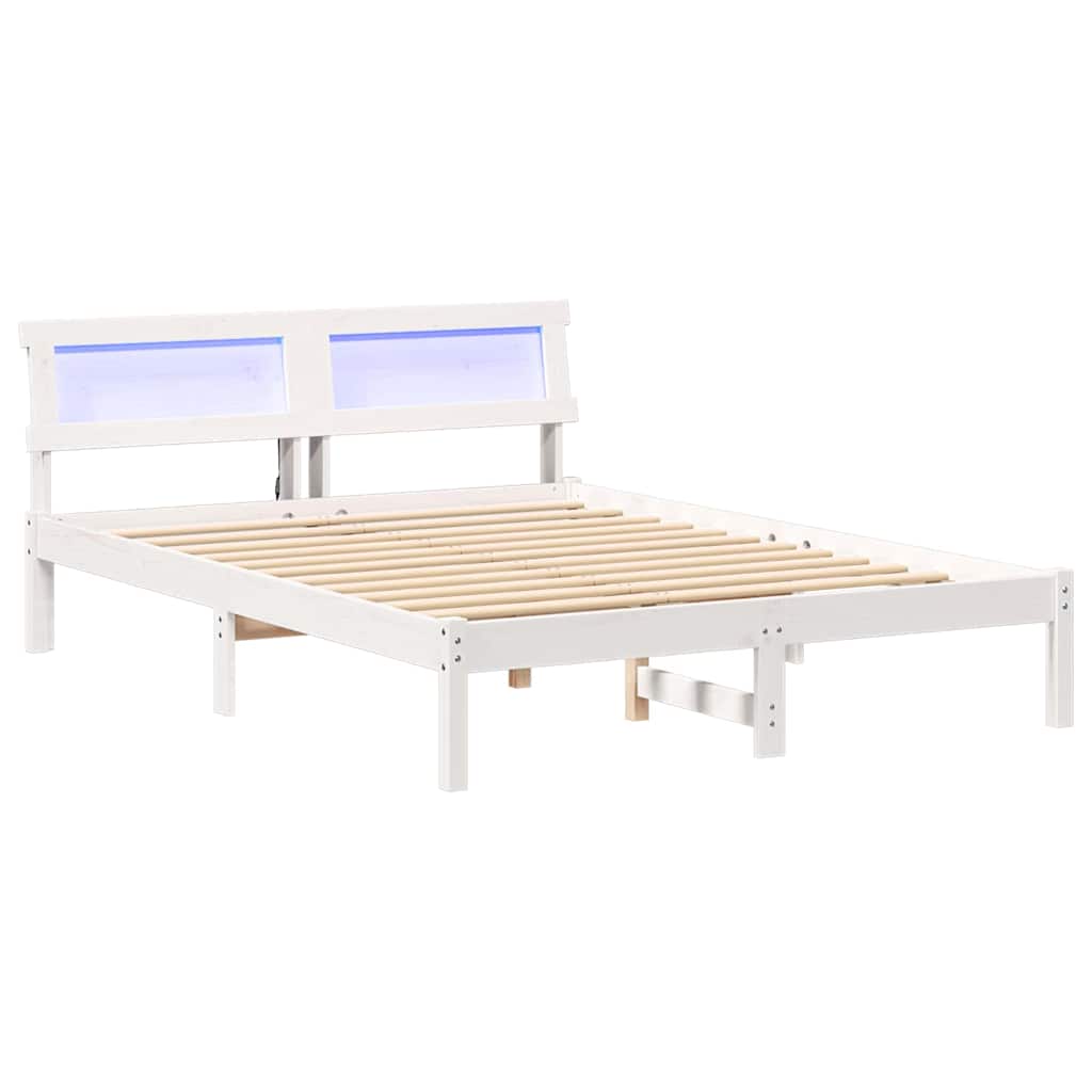 Bettgestell mit Kopfteil Braun 200 x 200 cm Massivholz Kiefer