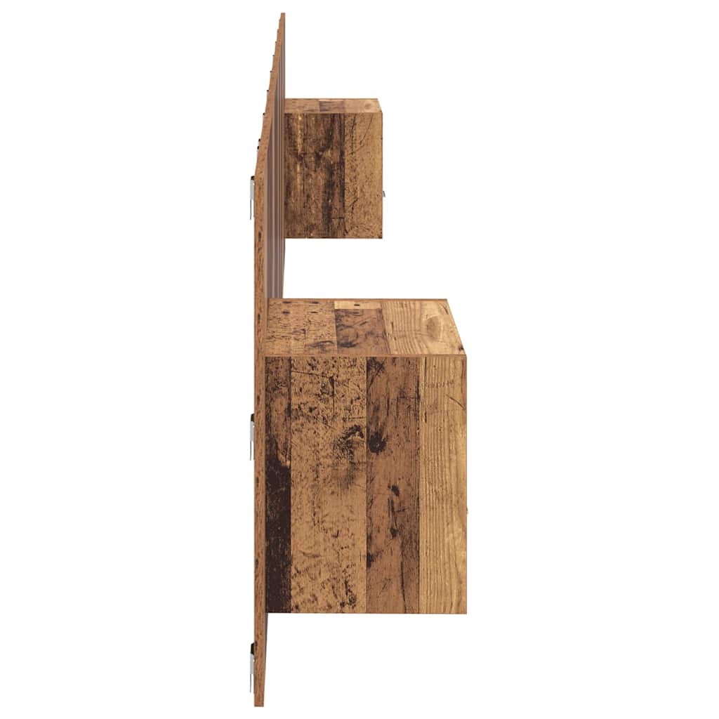 Kopfteil mit Nachttischen Weiß Holzwerkstoff