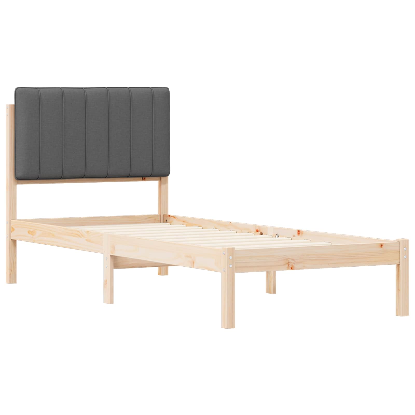 Bettgestell mit gepolstertem Kopfteil Hellgrau 200 x 200 cm