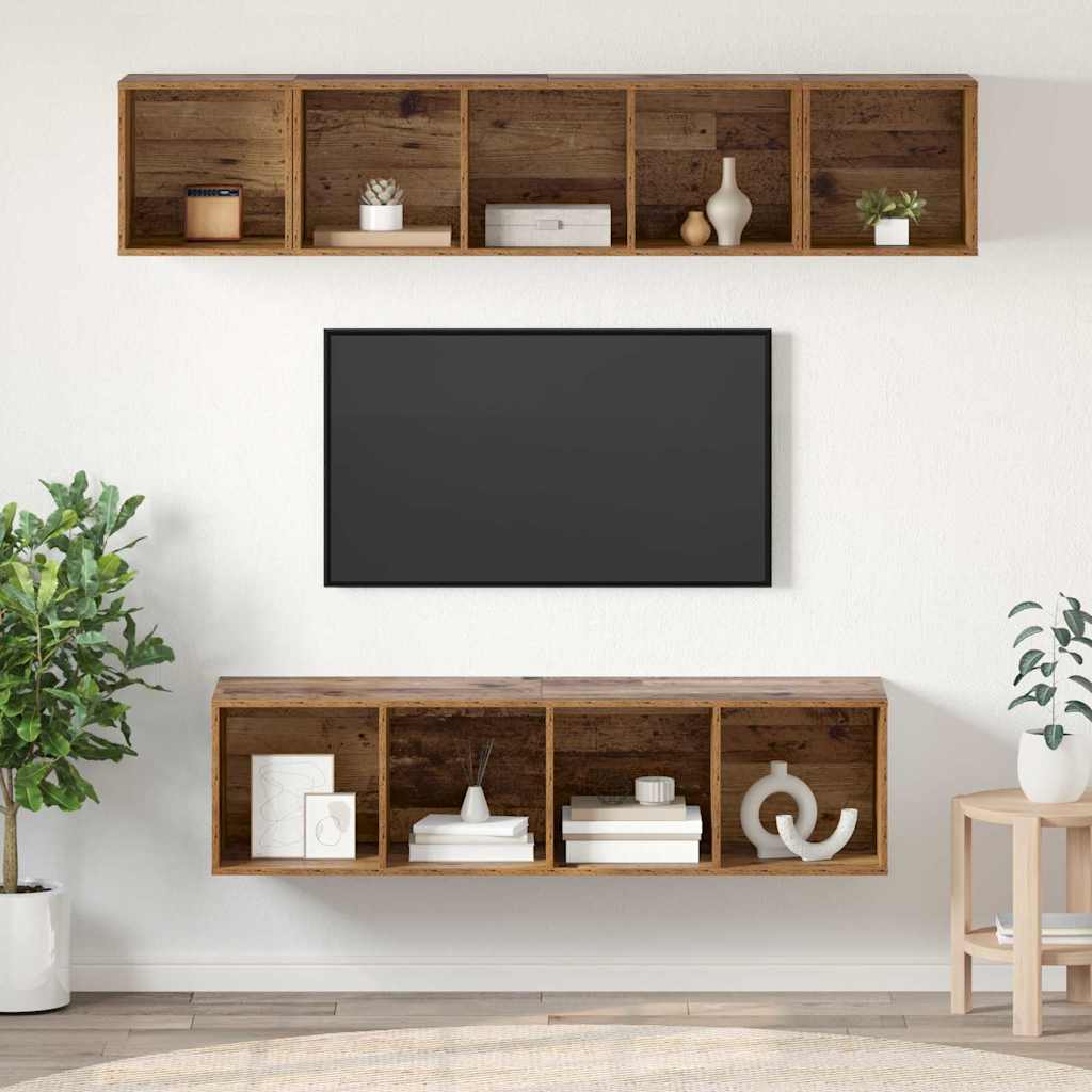 4-tlg. TV-Schrank-Set Weiß Holzwerkstoff