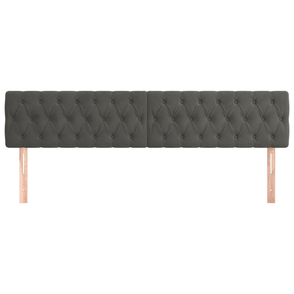 Kopfteil Hellgrau 80x7x118/128 cm Samt